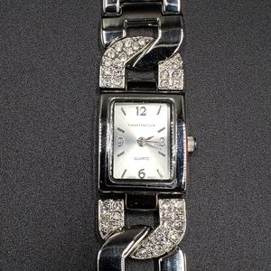 Charter Club Rhinestone Silvertone  Watch New